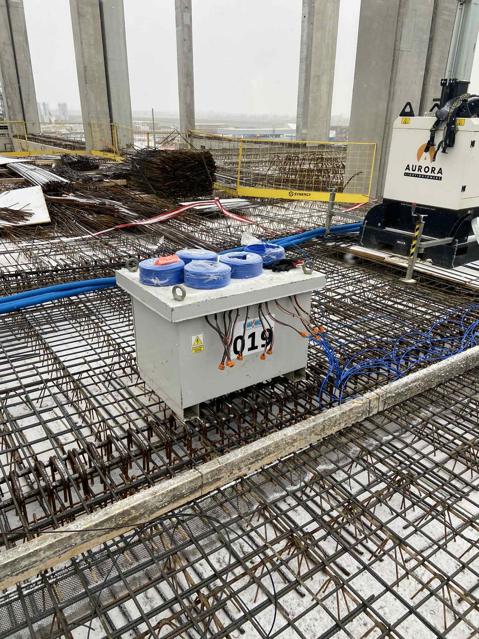 Nagrzewnica transformatorowa na budowie Daimler